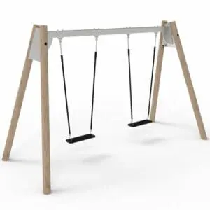 Robinia/stålgynge m/2 sikkerhedssæder