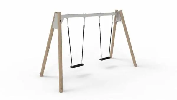 Robinia/stålgynge m/2 sikkerhedssæder