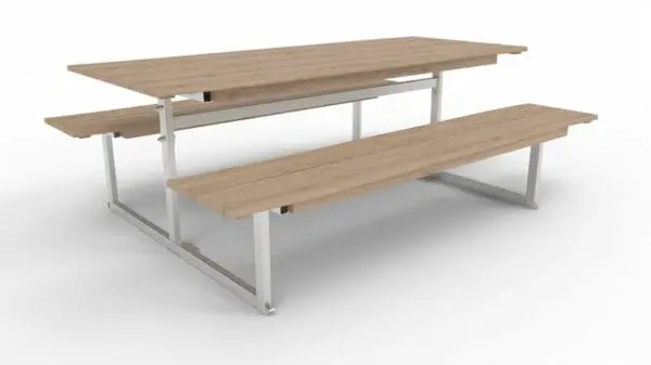 Parkbænk m/stålstel og kalmarbrædder 21 mm