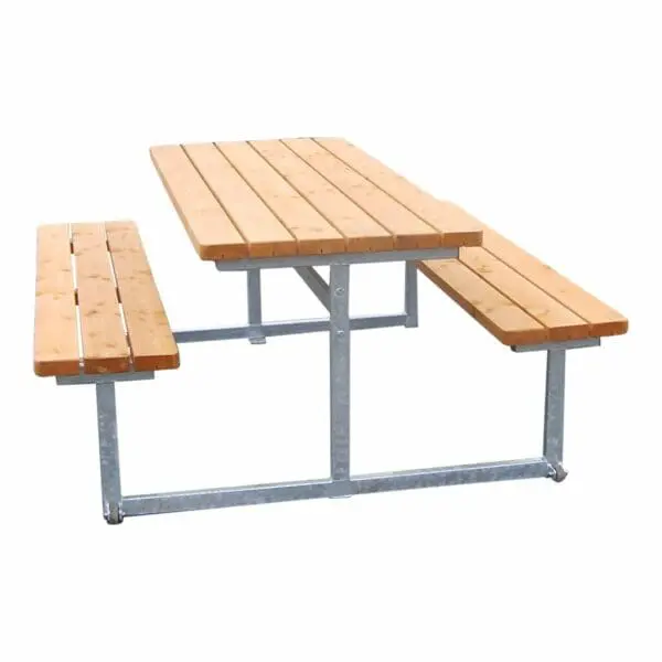 Parkbænk m/stålstel og terrassebrædder