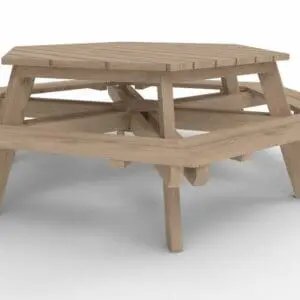 6-kantet bænkebord