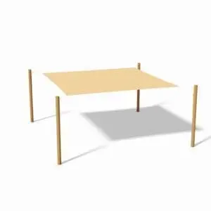 Pe kvadratisk solsejl 4x4 m offwhite m.beslag