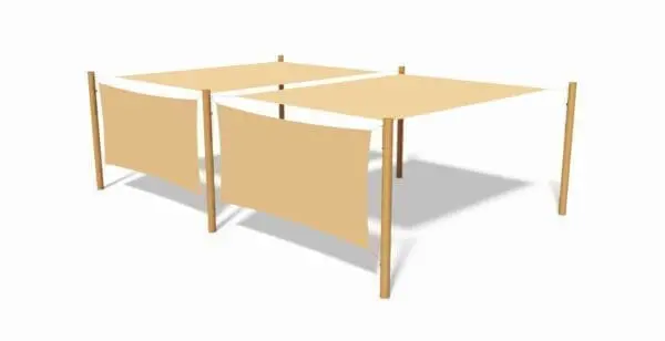 Hdpe firkantet sejl 3x4 m - camel m. beslag