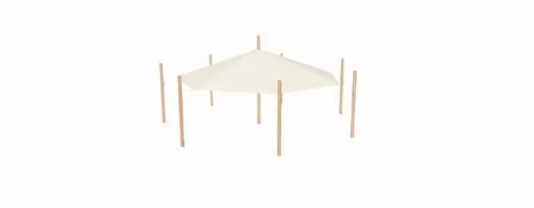 Sejlhytte inkl. 8 stolper Polyester
