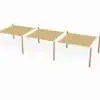 Solsejl syst. 3 stk. hdpe 3,6x3,6m + 8 stolper. - Image 2