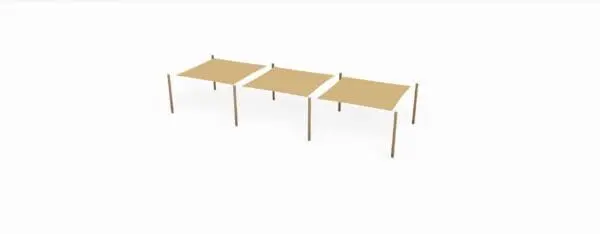 Solsejl syst. 3 stk. hdpe 3,6x3,6m + 8 stolper. - Image 2