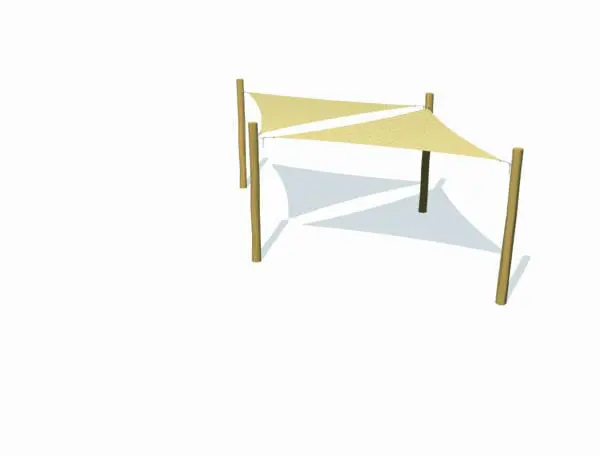 System 2 stk hdpe trekantet sejl + 4 stolper