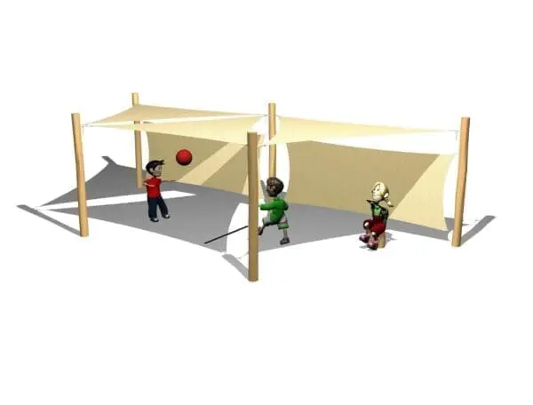 System m.3,6x3,6x3,6 m hdpe - solsejl inkl. 2 sidesejl