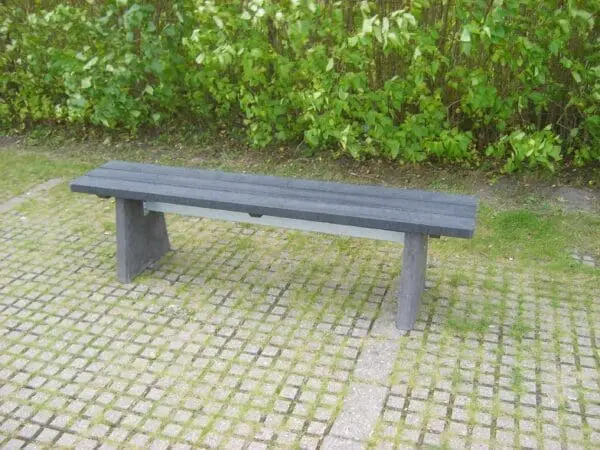 Bænk med ryg i genbrugsplast - Billede 2