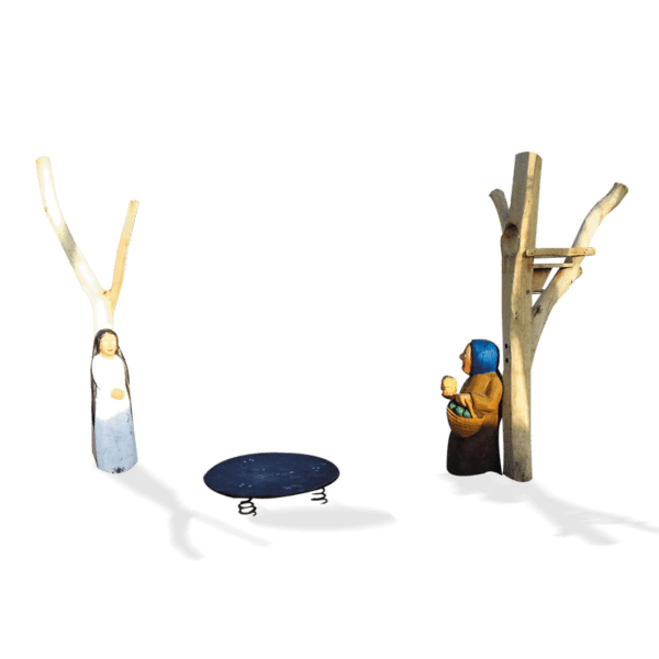 vippeplade med to skulpturer (n 39)