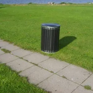 Rundt affaldsstativ, sortmalet