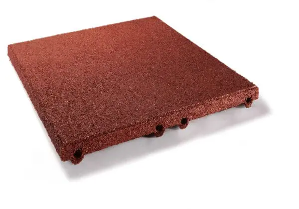 Gummiflise Rød Faldhøjde 1,5m 50x50x4,5cm - Pris M2