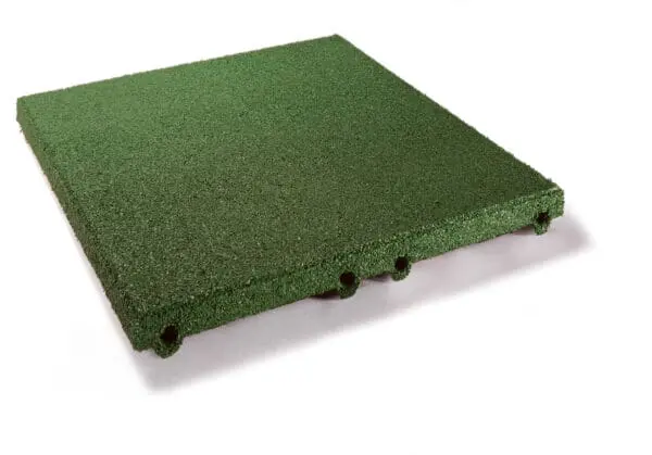 Gummiflise Grøn Faldhøjde 1,5m 50x50x4,5cm - Pris M2