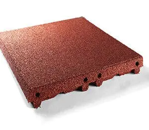 Gummiflise Rød Faldhøjde 2,4m 50x50x8cm - Pris M2