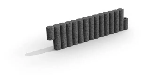 Gummikant palisadelook Grå Ø8cm, L100cm, H27,5cm
