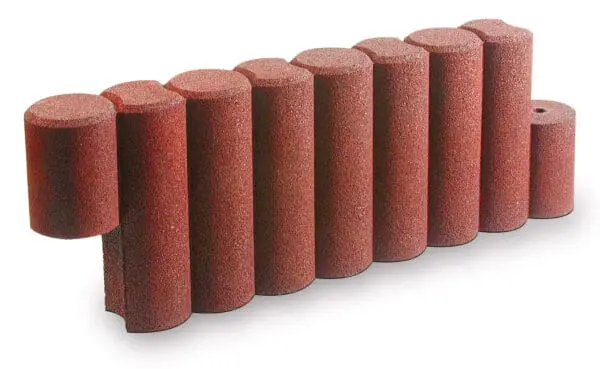 Gummikant palisadelook Rød Ø15cm, L115cm, H40cm