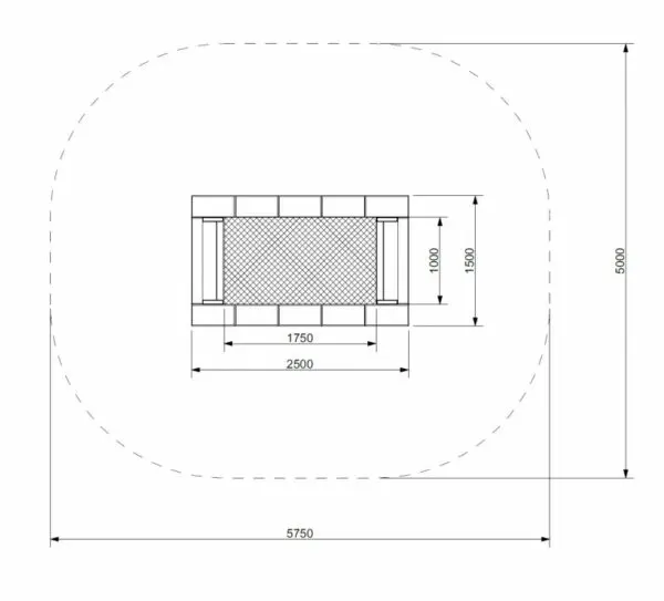 Mellem rektangulær trampolin 150 x 250 - Image 4