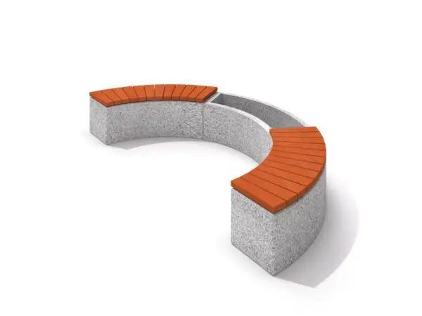Beton plantesæt med bænk 01