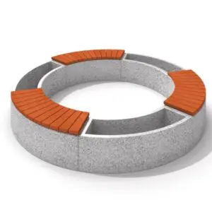 Beton plantesæt med bænk 03