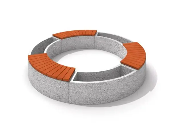 Beton plantesæt med bænk 03