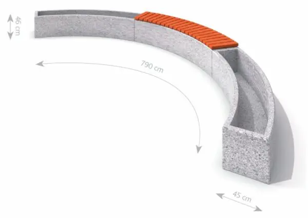 Beton plantesæt med bænk 05 - Billede 4