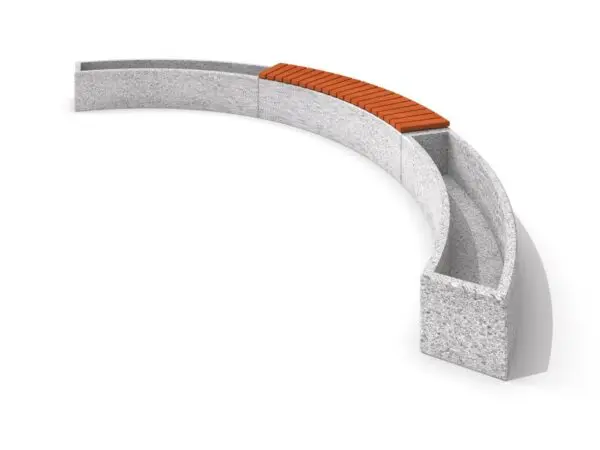 Beton plantesæt med bænk 05
