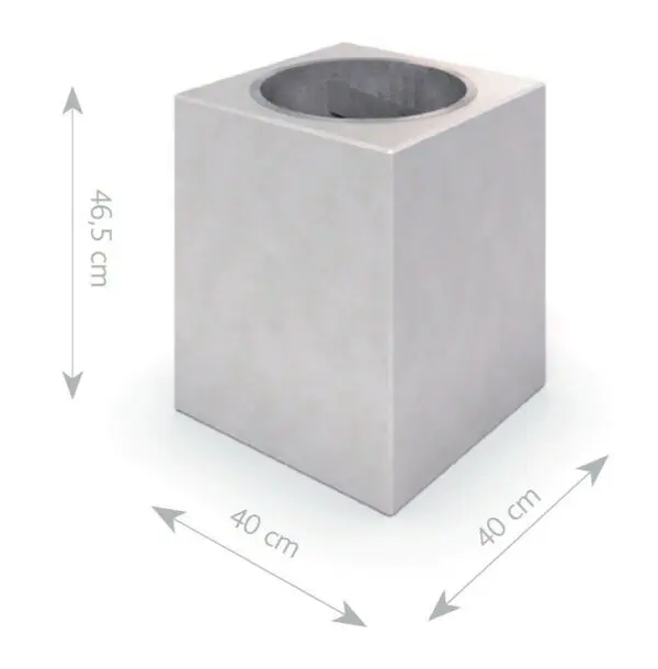 DECO skraldespand i hvid beton 02 - Image 2