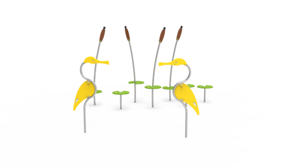 Kombineret vandrestav - 4 siv, 3 åkander, 2 fugle