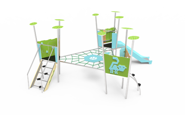 Tre-tårns slot med net