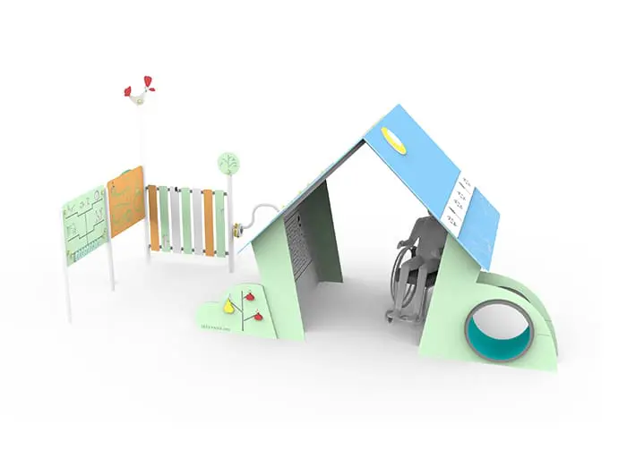 Barrierefrit sommerhus med modul  ( Dette kørestolsvenlige legeredskab )